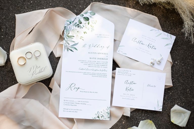 Invitation at Golf Club of Amelia Island Wedding