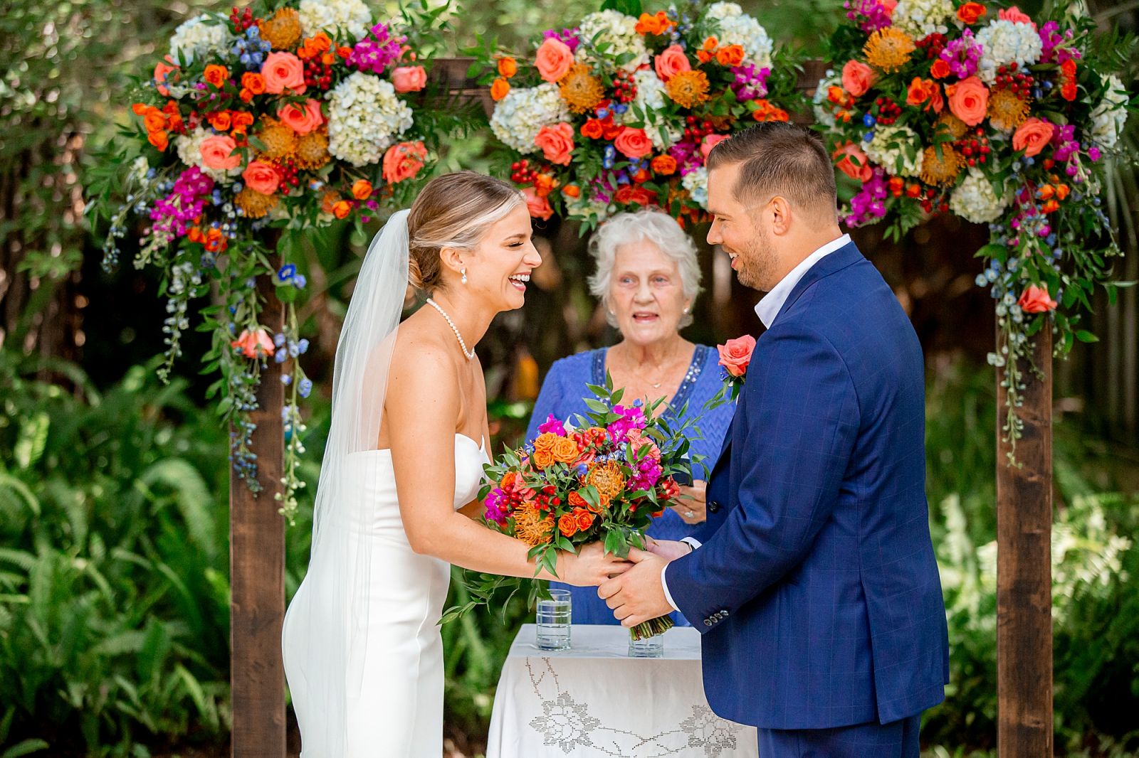 Tropical Backyard Elopement in Fernandina Beach