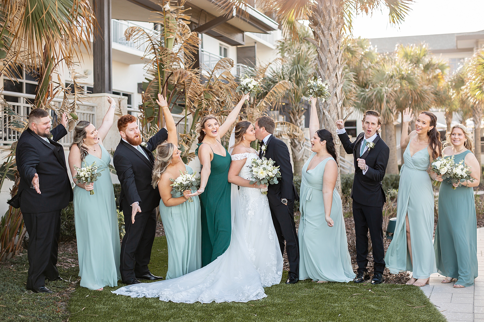 Grecian Themed All-Inclusive Sunrise Beach Elopement | Vilano Beach Florida  — Lena Christine, image size:2000x1334